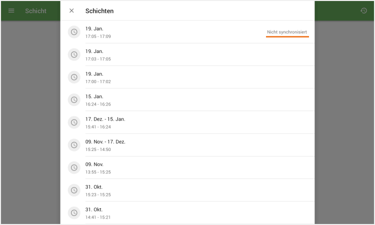 Nicht synchronisiert