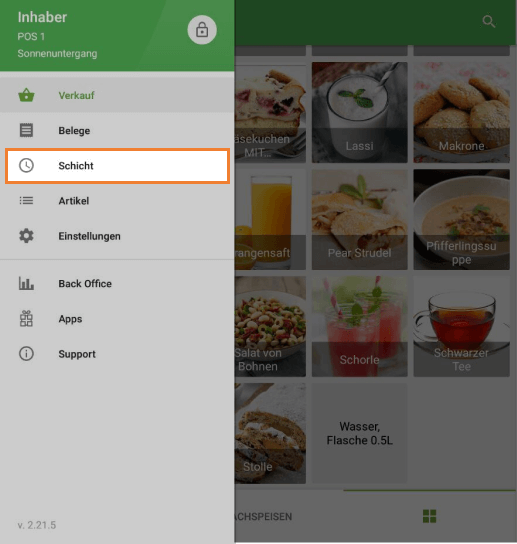 Schaltfläche 'Schicht'