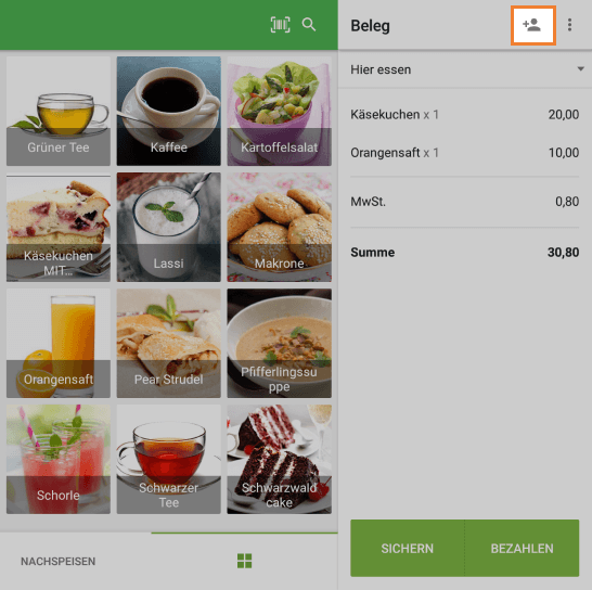 Symbol 'Kunde hinzufügen'