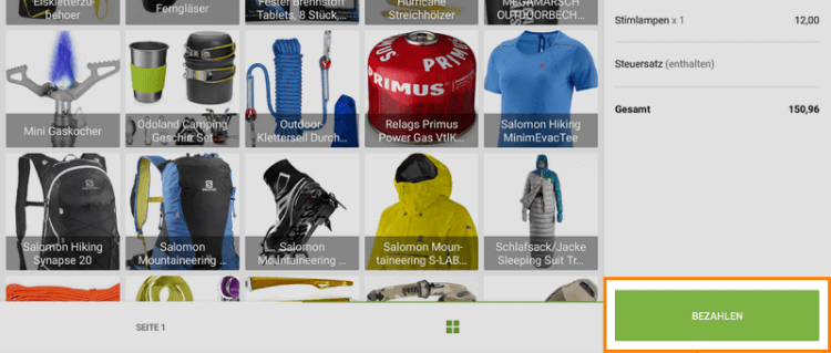 tippen Sie auf 'Bezahlen'