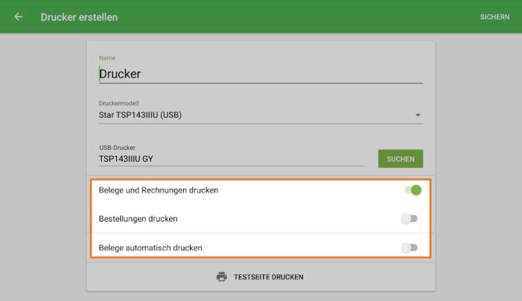 Einstellungen für Ihren Drucker
