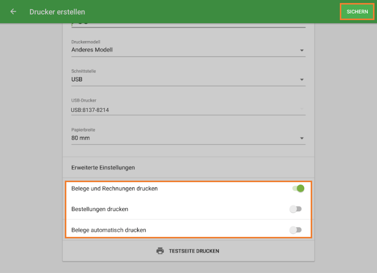 Einstellungen für Ihren Drucker