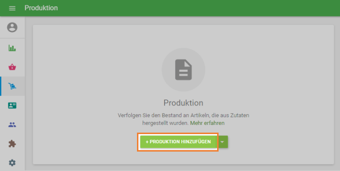 Schaltfläche '+ Produktion hinzufügen'