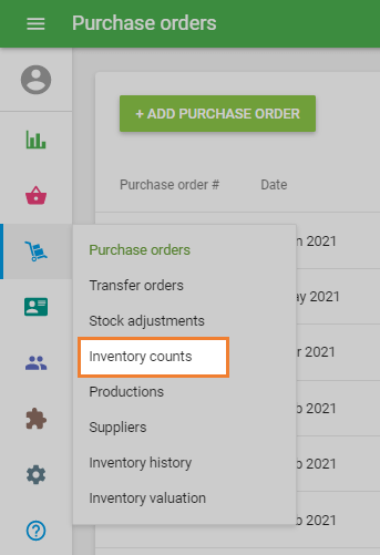 ‘Inventory Count’ section