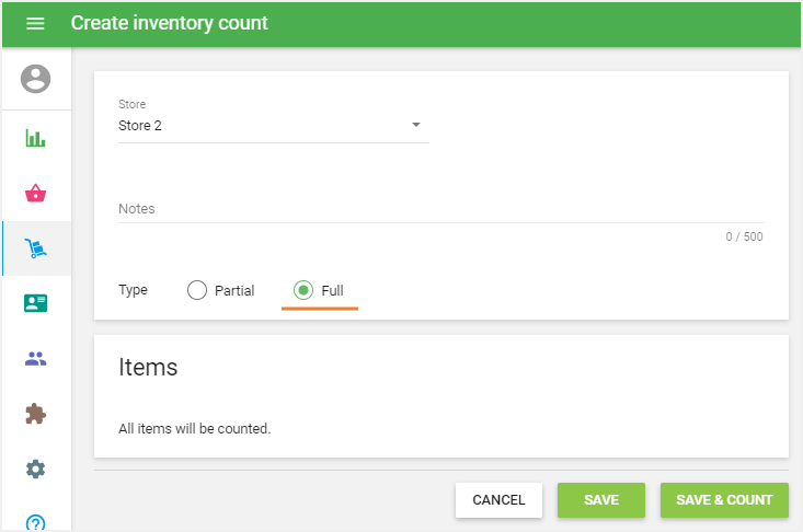 Full inventory count