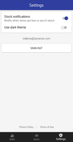 stock notification settings