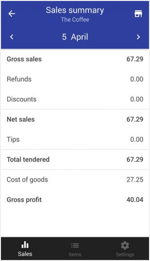 sales summary detales