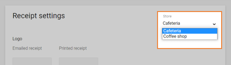 select the store from drop-down list