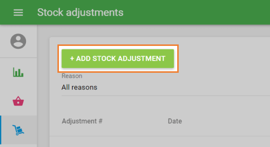 ‘+ Add stock adjustment’ button