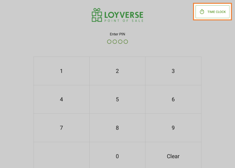 tap the ‘Time clock’ button