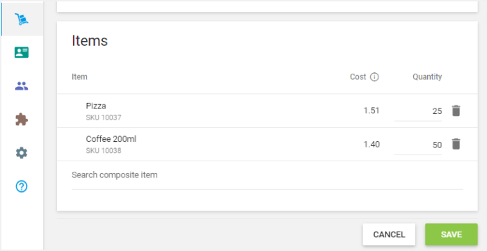 Fill in the ‘Quantity’ field