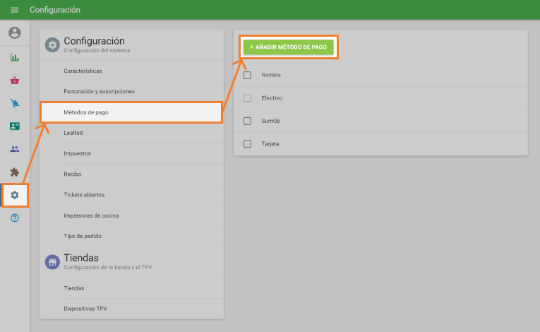 botón 'Añadir método de pago'