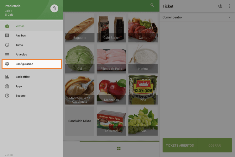 vaya a 'Configuración'