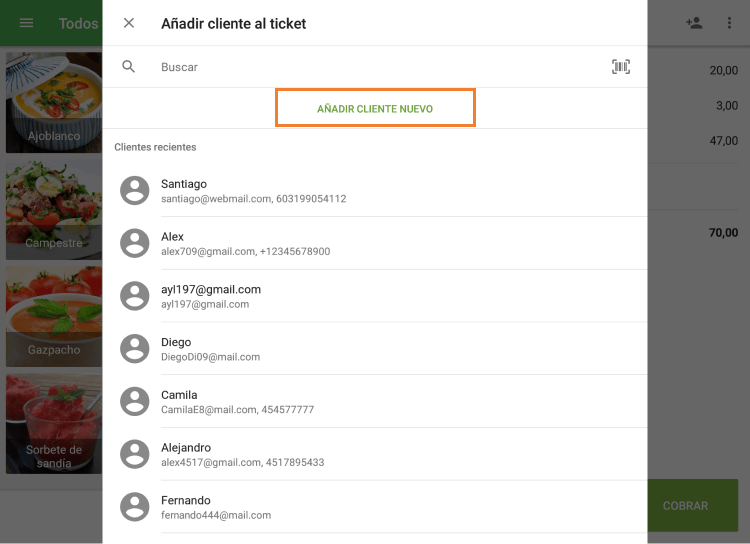 clic en ’Añadir cliente nuevo’