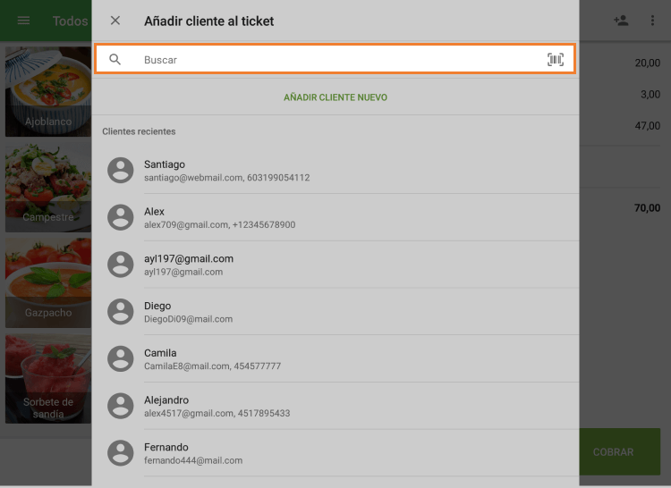 buscar clientes registrados
