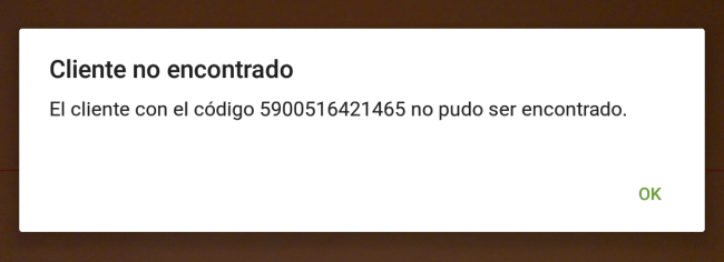 Cliente no encontrado