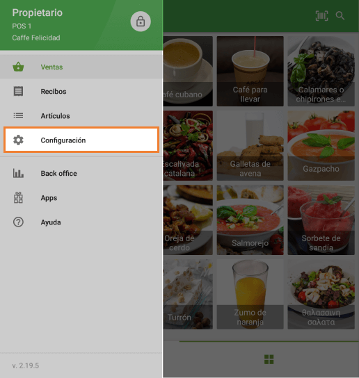 vaya a Configuración