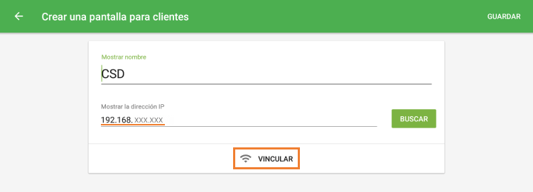 ingrese la dirección IP