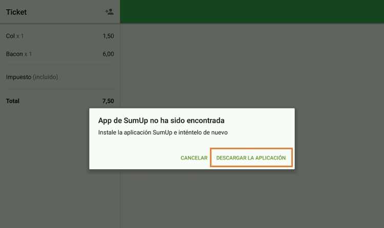 Toque el botón 'Descargar aplicación'