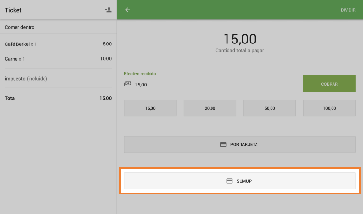 SumUp como método de pago