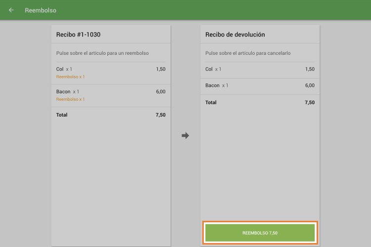Selecione artículos para moverlos