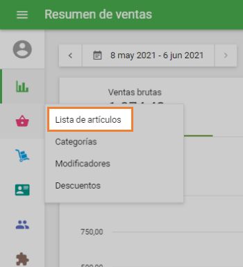 Lista de artículos