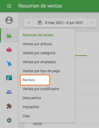 sección 'Recibos'