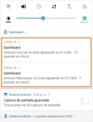 notificación push en su smartphone