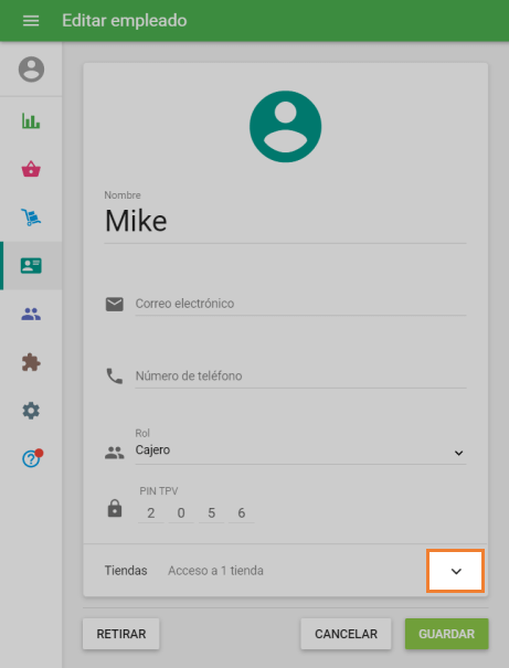 el acceso a sus tiendas por empleado