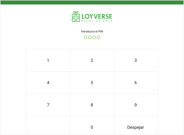 El panel para ingresar el PIN