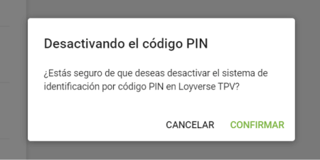 Confirme la desactivación