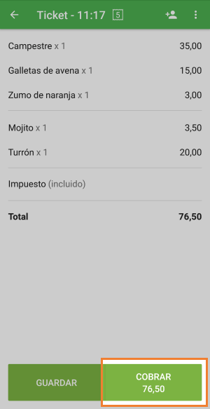 clic en ‘Cobrar’