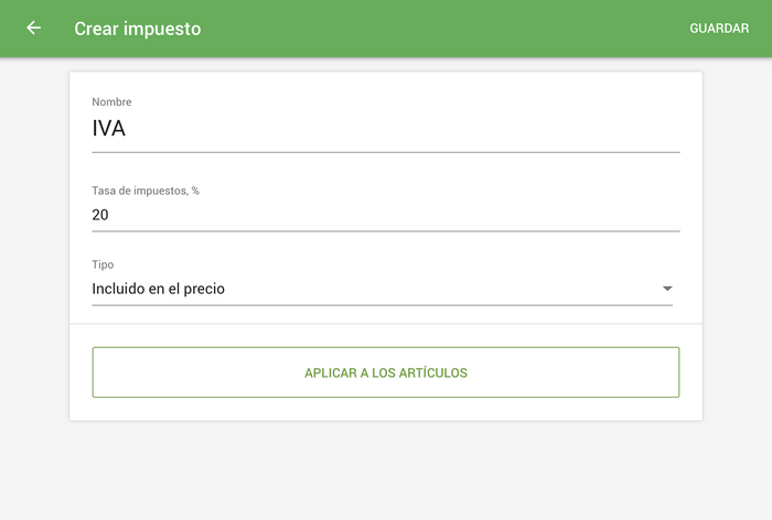 'Aplicar a los artículos'