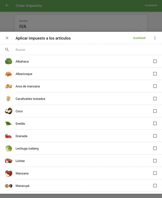 Seleccionar articulos