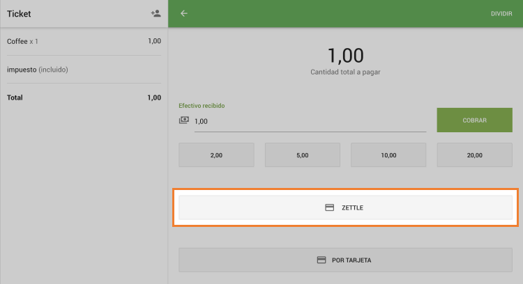 Seleccione Zettle