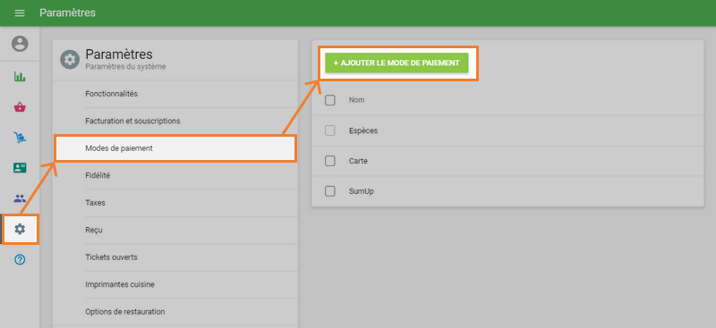'le mode de paiement ajouter'