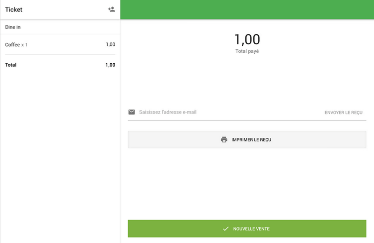 l'écran 'Total payé'