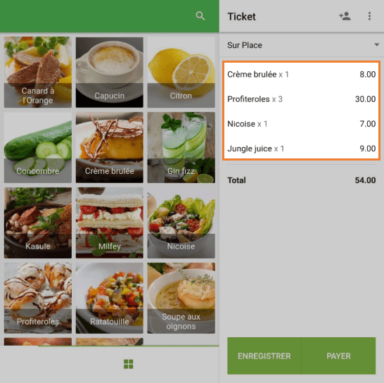 sélectionnant les articles