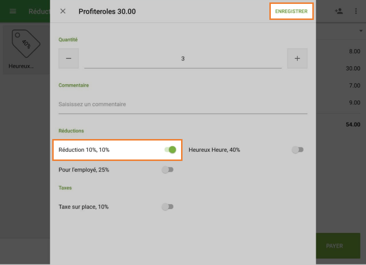 réductions disponibles