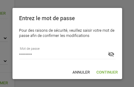 Entrez le mot de passe