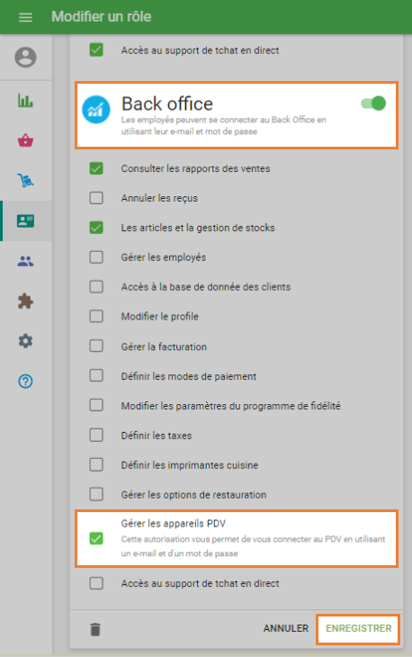 'Gérer les appareils PDV'