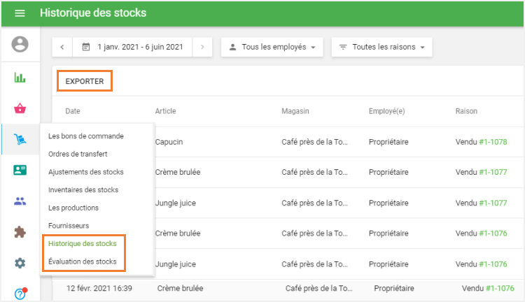 Documents de l'inventaire Avancée