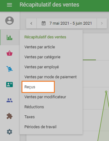 section “Reçus”