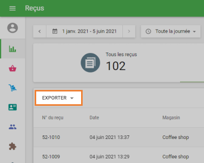 bouton « Exporter »