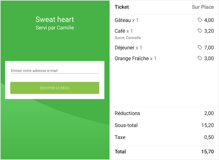 billet contenant la liste des éléments
