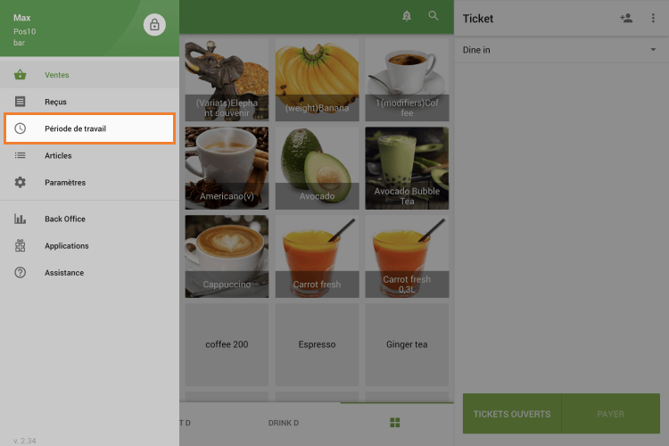 Bouton 'Rotation de poste'
