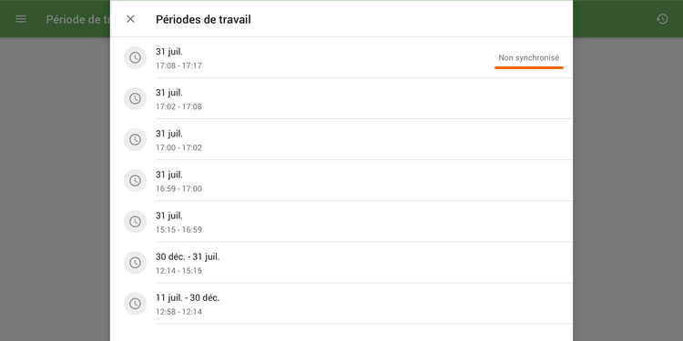 Les rotas non synchronisés