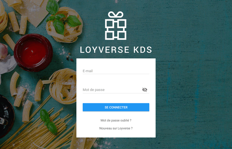 Écran de bienvenue Loyverse KDS