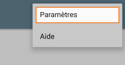 Appuyez sur paramètres
