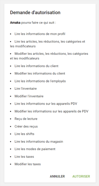 demande d'autorisation